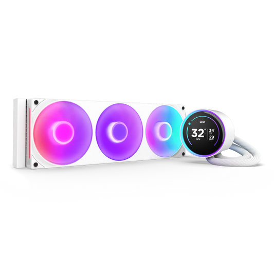 NZXT Kraken Elite 360 RGB V2 360mm AIO With 2.72 IPS LCD Liquid Cooler - White