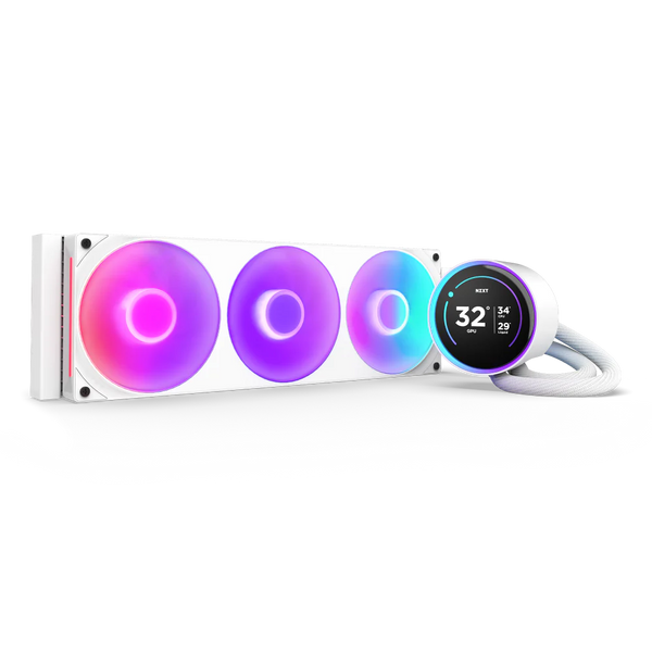 NZXT Kraken Elite 360 RGB V2 360mm AIO With 2.72 IPS LCD Liquid Cooler - White