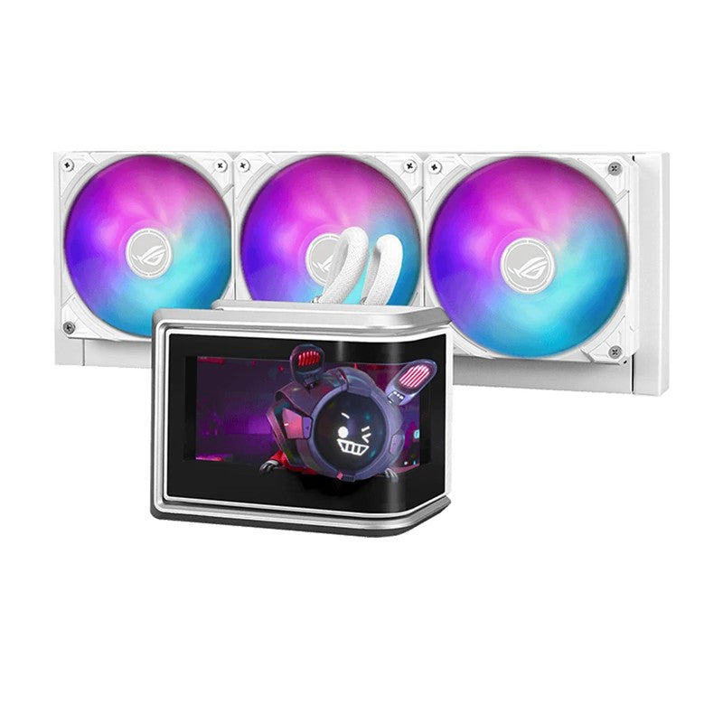 Asus ROG RYUO IV SLC 360 ARGB Liquid CPU Cooler with 6.67" Curved 2K AMOLED Display - White