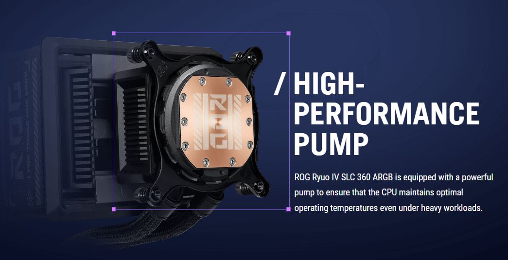 Asus ROG RYUO IV SLC 360 ARGB Liquid CPU Cooler with 6.67" Curved 2K AMOLED Display - Black