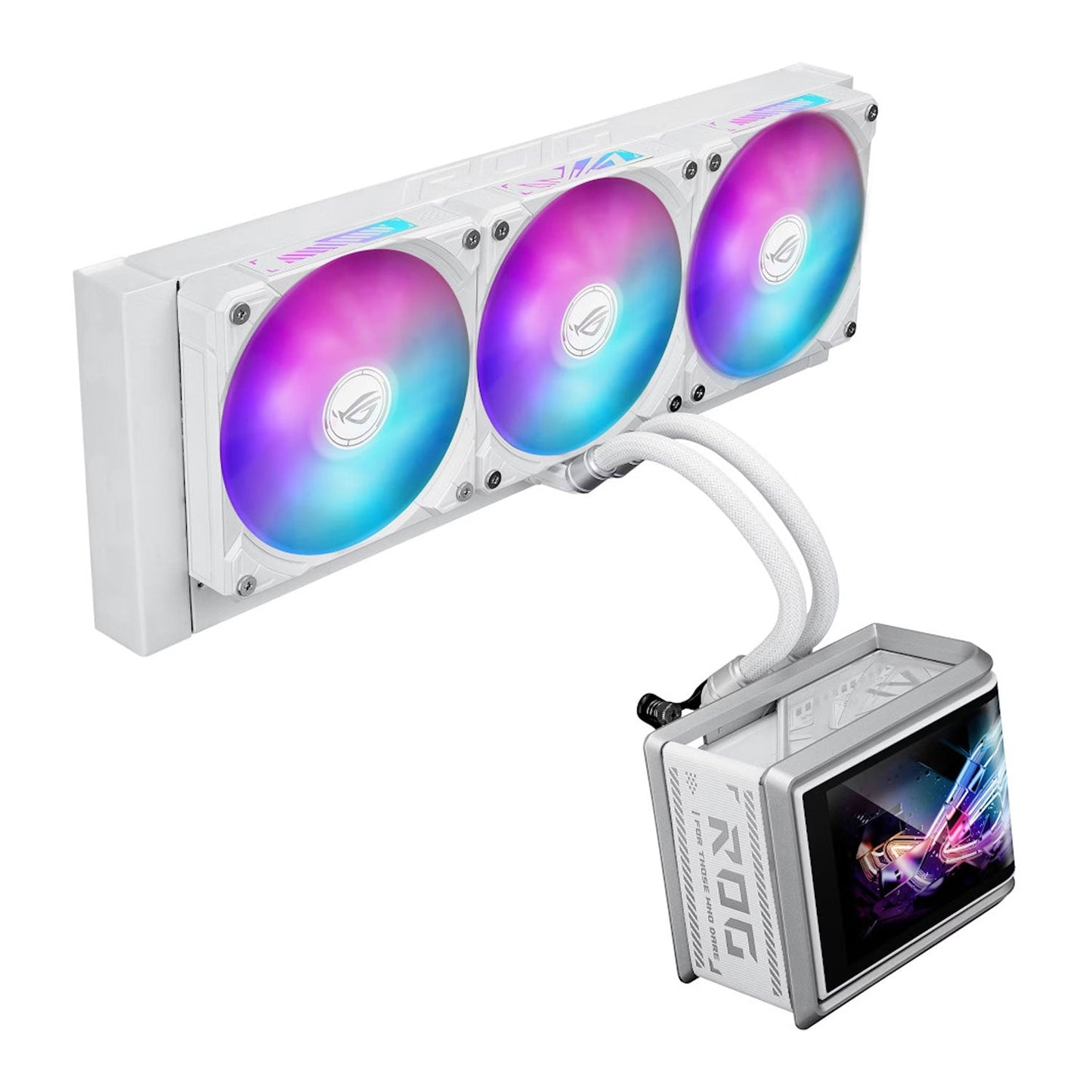 Asus ROG RYUO IV SLC 360 ARGB Liquid CPU Cooler with 6.67" Curved 2K AMOLED Display - White