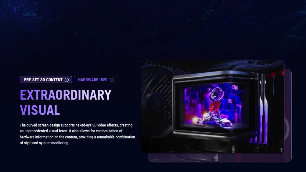 Asus ROG RYUO IV SLC 360 ARGB Liquid CPU Cooler with 6.67" Curved 2K AMOLED Display - Black