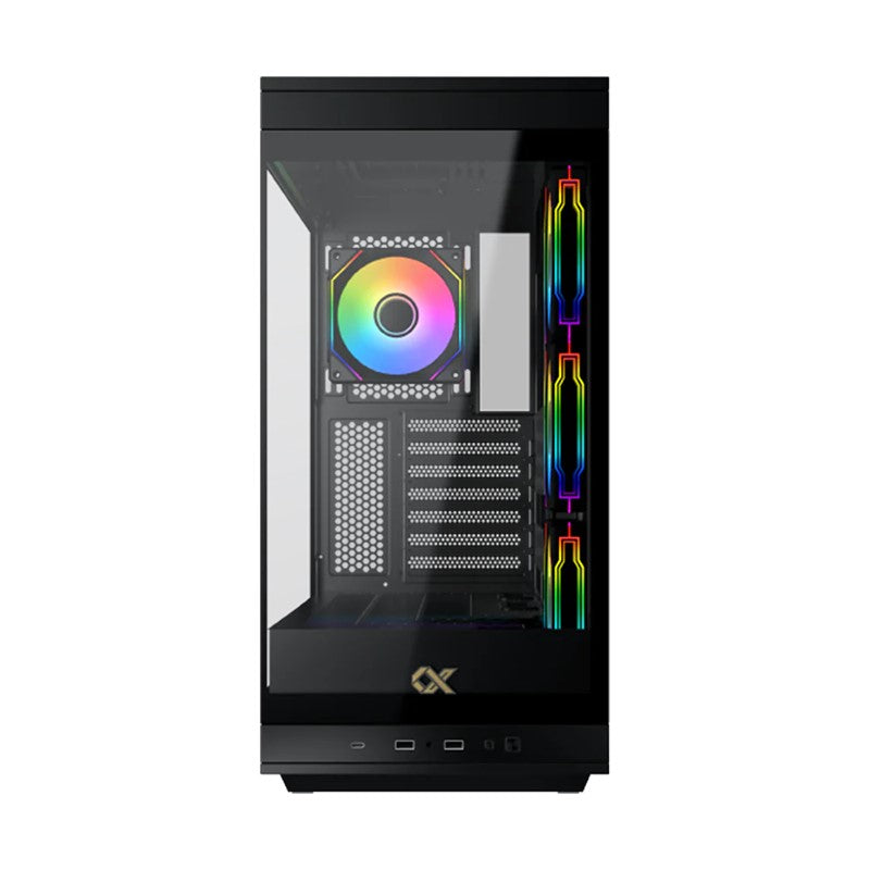 Xigmatek META E-ATX Mid Tower Gaming Case - Black (4 ARGB Fans Included)
