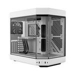 HYTE Dual Chamber Panoramic Tempered Glass ATX Case With 3 Fans - White
