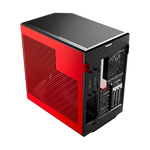 HYTE Dual Chamber Panoramic Tempered Glass ATX Case With 3 Fans - Black/Red