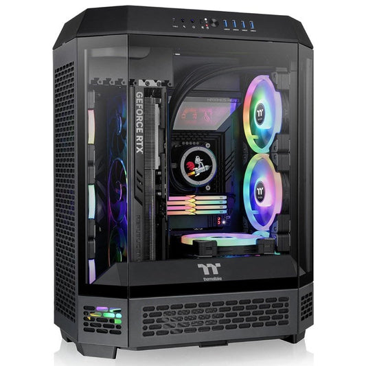 Thermaltake The Tower 600 ATX Mid Tower Gaming PC Case - Black (2 PWM Fans Included)