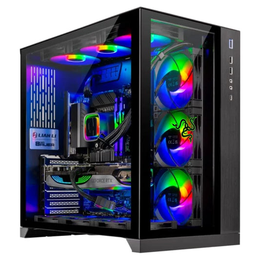 LIAN LI Dynamic Razer Edition Mid Tower Gaming Case - Black (Fans Not Included)