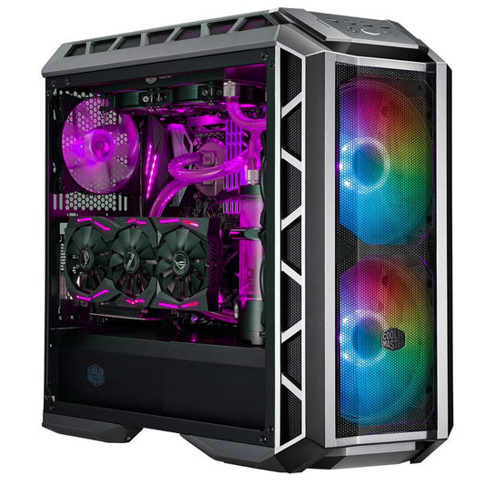 Cooler Master MasterCase H500P Mesh ARGB E-ATX Gaming PC Case - Gun Metal Grey (Dual 200mm ARGB Fan Included)