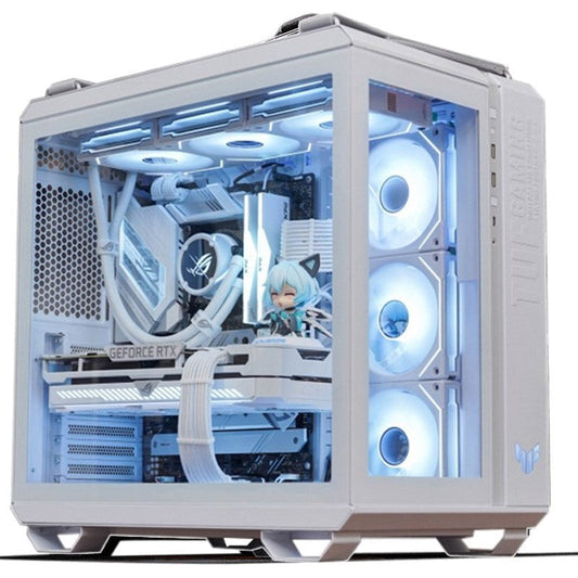 Asus TUF GAMING GT502 Tempered Glass ATX Mid Tower Gaming Case - White