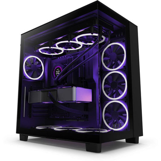 NZXT H9 Flow Edition Dual-Chamber Mid Tower Gaming Case - Black