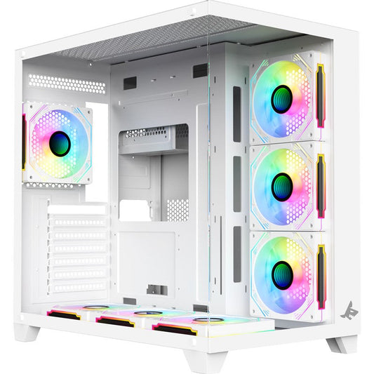 SHARX PROFIN ATX Mid-Tower Gaming PC Case - White
