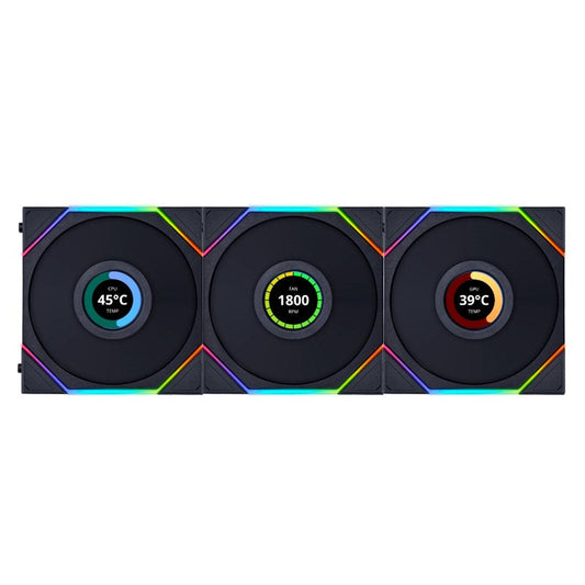 LIAN LI UNI FAN TL LCD 120mm ARGB Cooling Fan with 1.6" LCD Screen (Pack of 3)