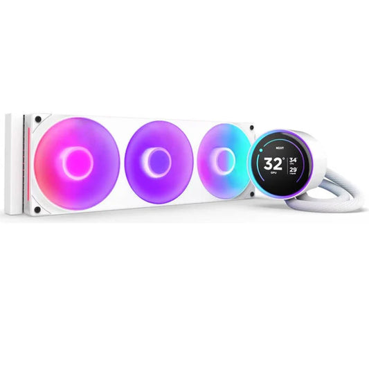 NZXT Kraken Elite 360 RGB V2 360mm AIO Liquid CPU Cooler with 2.72" IPS LCD - White