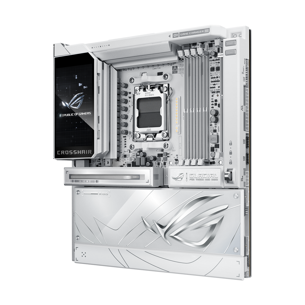 ASUS ROG CROSSHAIR X870E GLACIAL DDR5 Gaming Motherboard - White