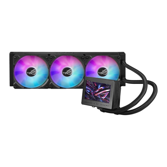 Asus ROG Ryujin III 360 ARGB Extreme Gen 2, 3.5" LCD, Magnetic Daisy-Chainable Fan, 360MM CPU Liquid Cooler - Black