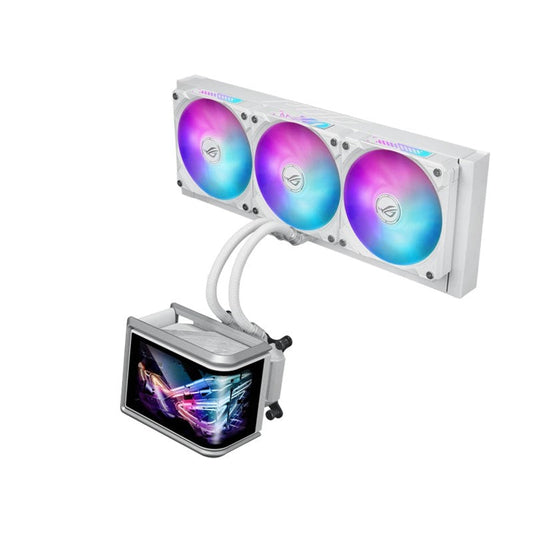 Asus ROG RYUO IV SLC 360 ARGB Liquid CPU Cooler with 6.67" Curved 2K AMOLED Display - White