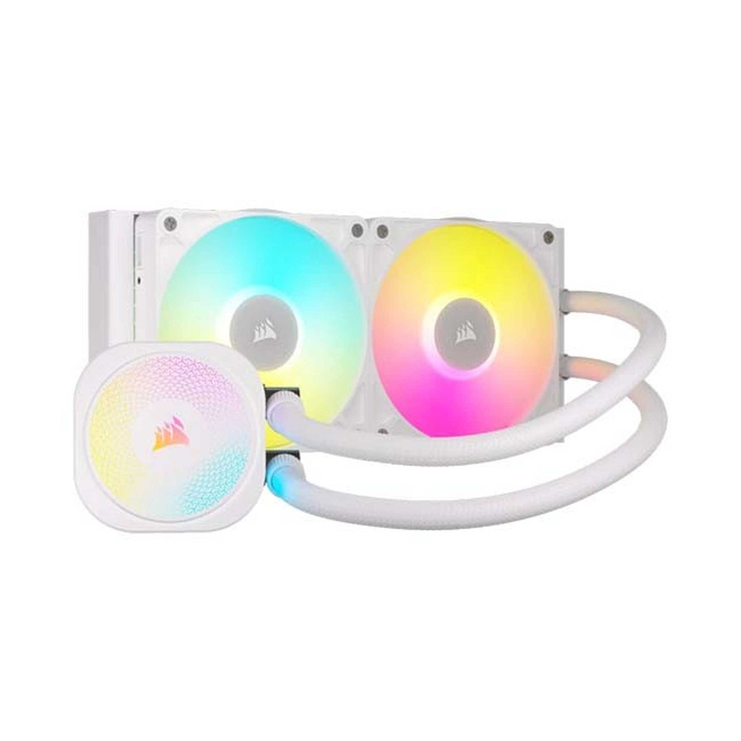 Corsair iCUE Link Titan 240mm - 2 x RX120 RGB AIO Liquid CPU Cooler - White