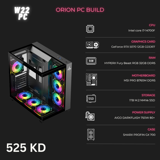 ORION PC Build | i7-14700F & RTX 5070 12GB