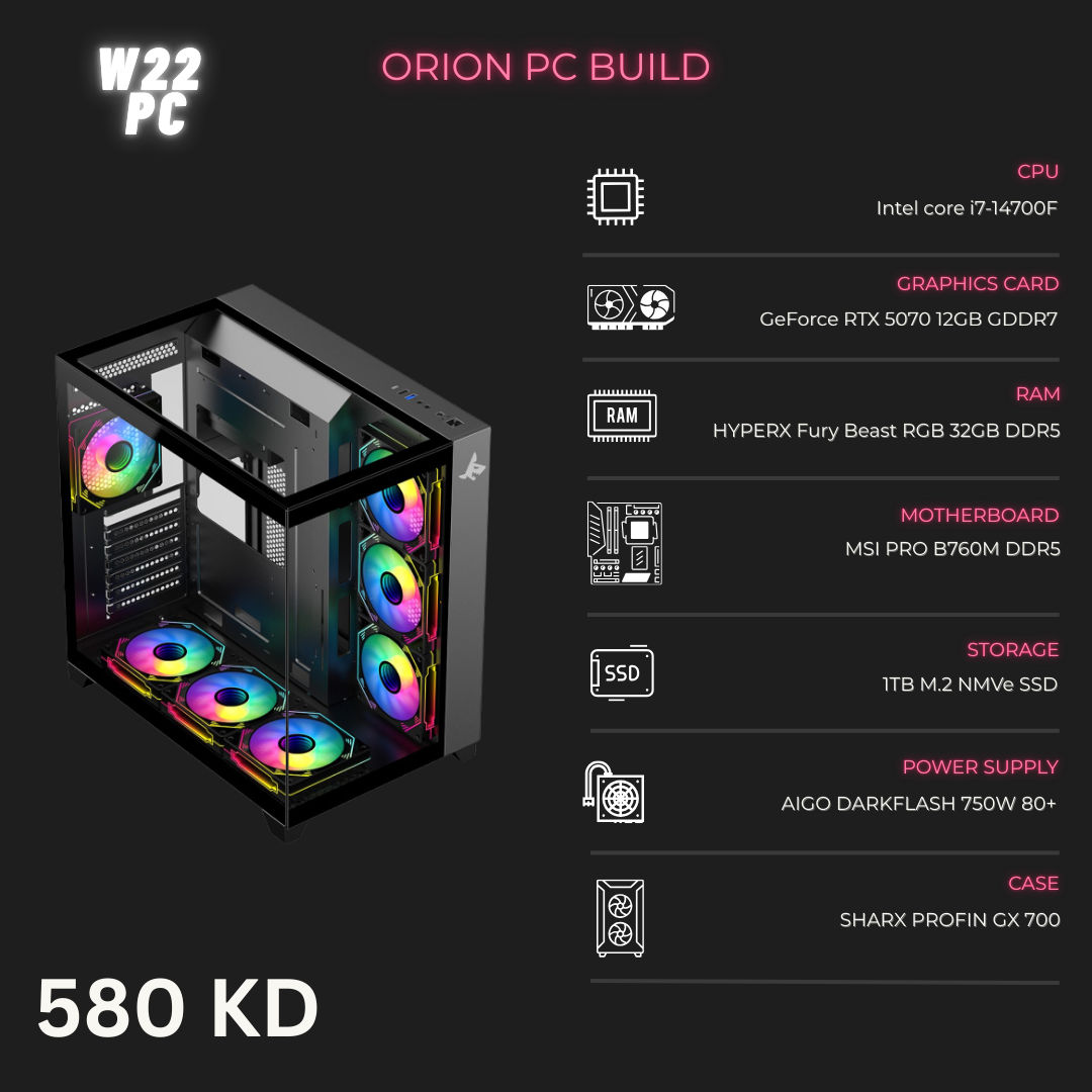 ORION PC Build | i7-14700F & RTX 5070 12GB