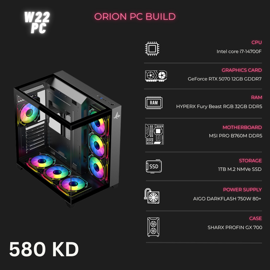 ORION PC Build | i7-14700F & RTX 5070 12GB