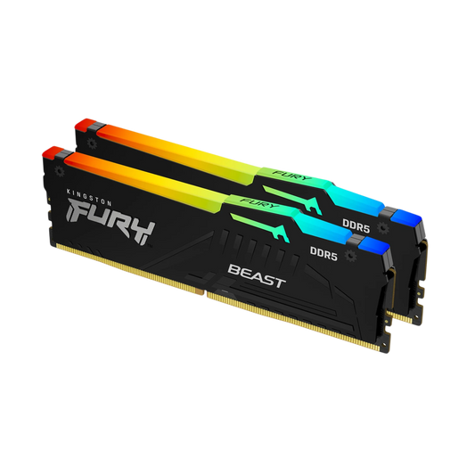 KINGSTON FURY BEAST RGB 16GB (2x8GB) DDR5 5200MT/s CL40 Memory - Black