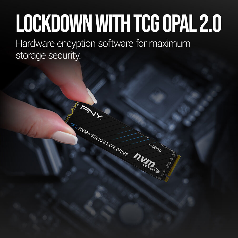 PNY SSD CS2150 M.2 2280 PCIe GEN5X4 NVMe SSD (R:10,200 MB/s W:8,300 MB/s) - 1TB