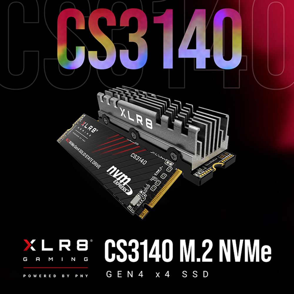 PNY XLR8 CS3140 M.2 NVMe Gen4x4 (7,500 MB/s  5,650 MB/s) - 1TB
