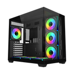 FSP M341 With 7 ARGB Fans Mid Tower Case - Black
