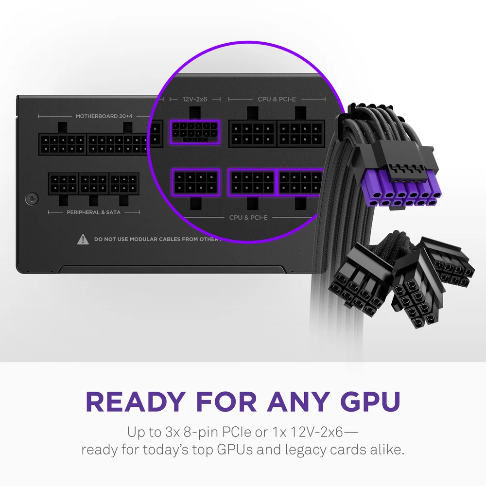 NZXT C1000 1000W Fully Modular Gold Core 80 PLUS ATX 3.1 Power Supply - Black