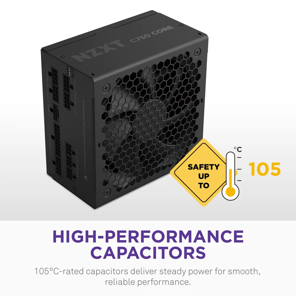 NZXT C1000 1000W Fully Modular Gold Core 80 PLUS ATX 3.1 Power Supply - Black