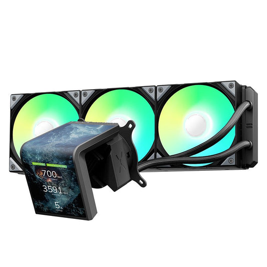 TRYX Panorama SE 360 ARGB AIO Liquid CPU Cooler with 6.67" Curved AMOLED Screen