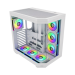 FSP U580 With 7 ARGB Fans Mid Tower Case - White