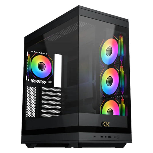 Xigmatek META E-ATX Mid Tower Gaming Case - Black (4 ARGB Fans Included)