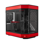 HYTE Dual Chamber Panoramic Tempered Glass ATX Case With 3 Fans - Black/Red