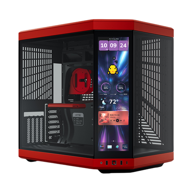 HYTE Y70 TOUCH INFINITE 14.5 Inch Integrated IPS Touchscreen ATX Case - Black Cherry