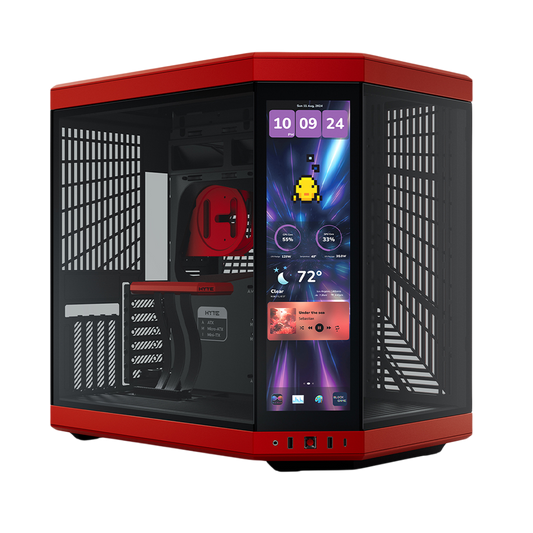HYTE Y70 TOUCH INFINITE 14.5 Inch Integrated IPS Touchscreen ATX Case - Black Cherry