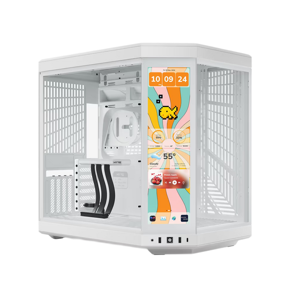 HYTE Y70 TOUCH INFINITE 14.5 Inch Integrated IPS Touchscreen ATX Case - Snow White