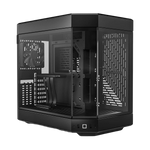 HYTE Dual Chamber Panoramic Tempered Glass ATX Case With 3 Fans - Black