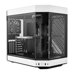 HYTE Dual Chamber Panoramic Tempered Glass ATX Case with 3 Fans - Black/White