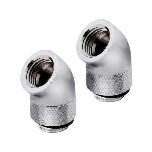 Corsair Hydro X Series 45¬∞ - Rotary Adapter Twin Pack - Chrome